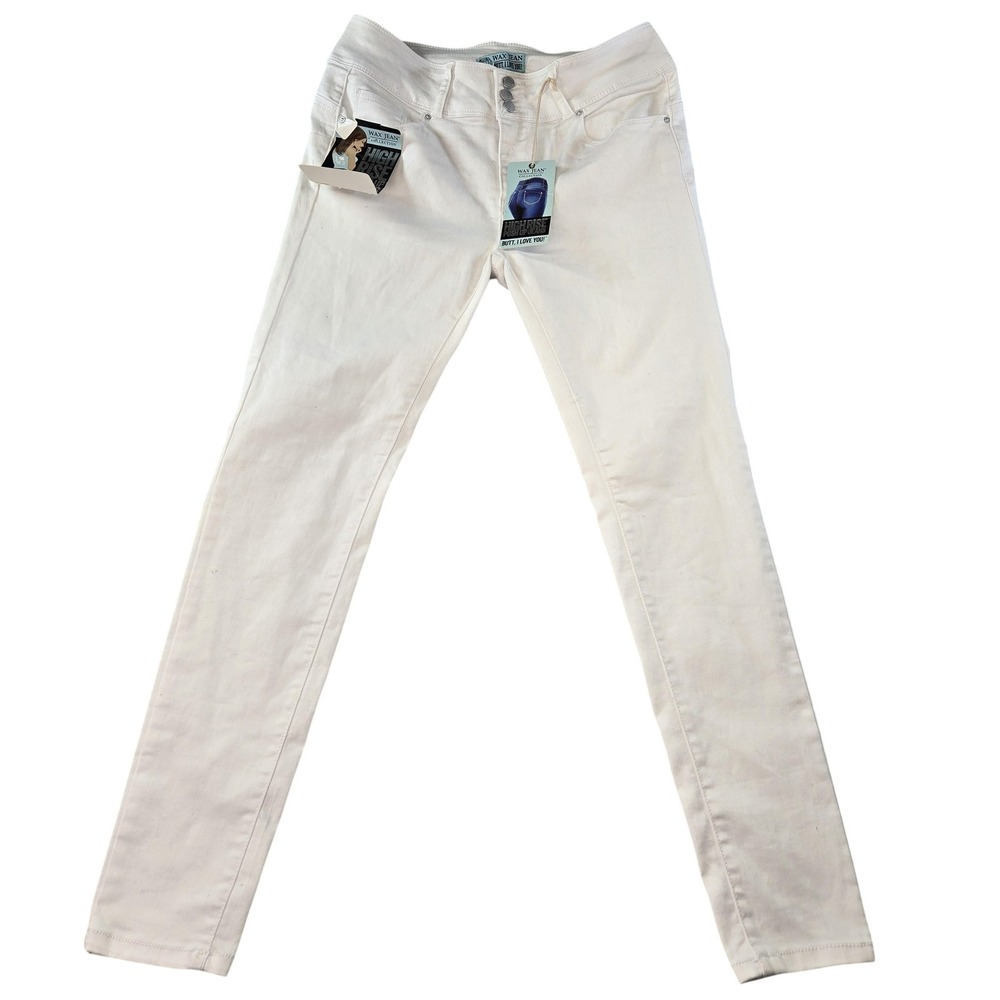 WAX JEAN Jeans Womens 11 White Skinny High Rise Slim Push-Up Stretch 31x28